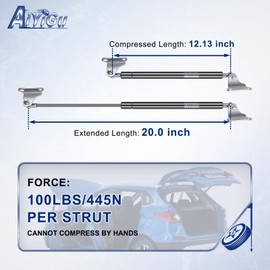 AiYiGu 20 Inch 100LB/445N Gas Shock Strut Spring Lift Support for Heavy Hydraulic lid RV Bed Kit DIY Truck Canopy Window Cabinet Door Tool Box Basement Boat Hatch Mattress