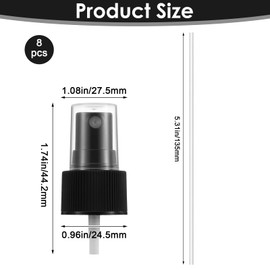 QfwdfcTrenz 8PCS Spray Bottle Top Fine Mist Sprayer Replacement Pump Top Head Fine Mist Spray Cap Sprayer Pump Replacement with 5.9" Plastic Dip Tube