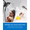 Black Shower Head with Handheld: 2-in-1 Shower Head High Pressure