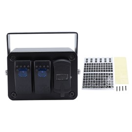 2 Gang Toggle Switch Box with Voltage Meter PD Type C QC3.0 USB Port Waterproof DC 12 to 24V for Car Truck Boat RV Trailer UTV ATV Blue Light