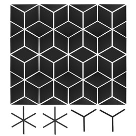 Mirror Wall Stickers Waterproof DIY Acrylic Wall Decals for Living Room Bathroom Office StoreBlack L