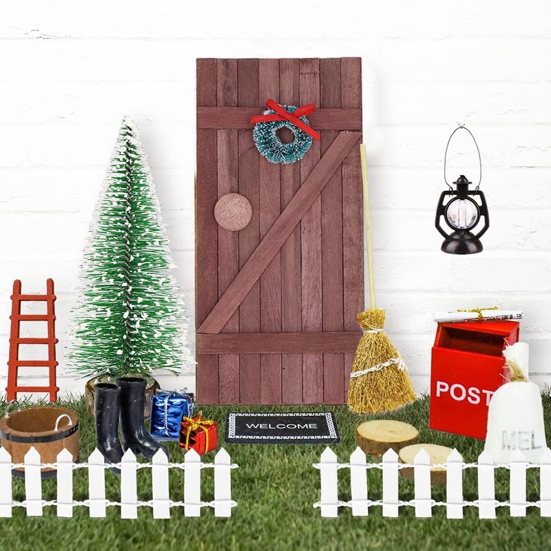 1/12 1/6 Christmas Fairy Door Kit Crafted Exquisite Cute Colourful