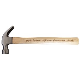 Father's Day Gift, Gift for Dads: Engraved Wooden Hammer: Thank You for Your Help Building Our Future - Du bist der Hammer - Special Birthday Gift for Men