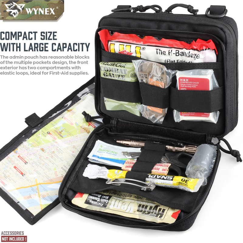 WYNEX Tactical Large Admin Pouch of Double Layer Design, Molle