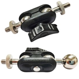 ThtRht 2 Pack Super Clamp Mount Arm Replacement Support Dual Head 17mm Ball Joint + 1/4'' Screw Heavy Duty Connector for Gopro Camera Trail Cam Tripod Phone Holder Webcam Motorcycle Light Stand