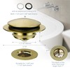 Gold Brushed Tub Drain Stopper,Universal Pop Up Bath Drain Plug