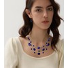 Collar de abalorio de plata en capas para mujer, abalorio