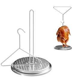 bbq777 Turkey Fryer Replacement Parts Accessory Kit for Deep Fry Pot Grill, for Deep Fryer Holder, Turkey Deep Fryer Hook, Turkey Fryer Hanger, Poultry Stainless Steel Frying Rack w/Aluminum Base