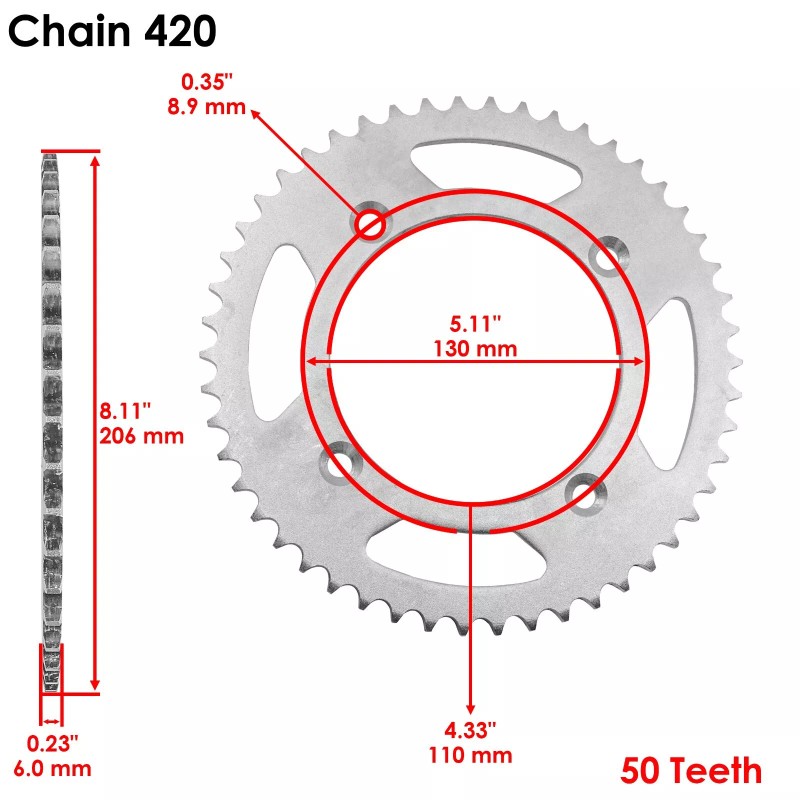 Honda Drive Chain & Sprockets Kit for Honda CRF150R 2007-2017