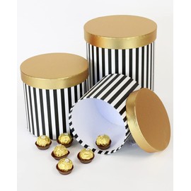 UNIKPACKAGING Cylinder Boxes for Luxury Flower and Gift Arrangements, Set of 3 Boxes