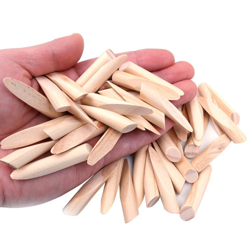 Shiwaki 50pcs Solid Wood Pocket Hole Plugs Wood Pine for