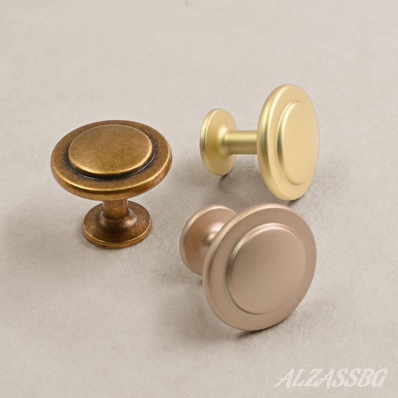 Alzassbg 25 Pack Oil Rubbed Bronze Cabinet Knobs, 1-1/4 Inch