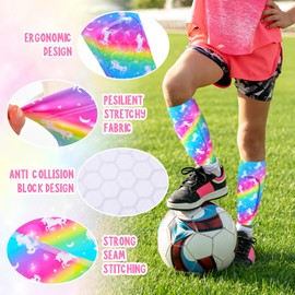 Ausletie Shin Guards Soccer Kids Girls, Shin Pads Shin Guard Protection Kids Girls Toddler, Calf Compression Sleeve with Honeycomb Pads for Kids 3-9 Years Old Girls Toddlers