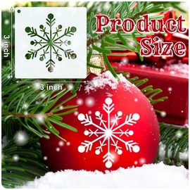 Marspark 66 Pcs Small Stencils for Crafts Reusable 3 Inch Stencils for Painting on Wood DIY Craft Paint Template for Wall Home Decor Card Rock Canvas Drawing Holiday Ornament(Snowflake)