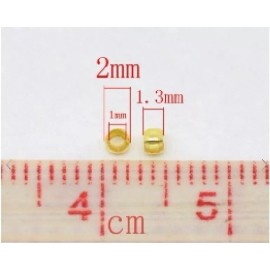 Unbranded 100 pcs Crimp Beads 2.5x2mm Gold Plated Jewelry Findings, US Seller