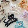 1Pc Brown Cat Hair Claw Clips, French Style Barrettes hair