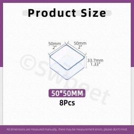 Swpeet 8Pcs 2"×2" Clear Square Chair Leg Caps, Floor Protectors, Table Chair Leg Protection Cover, Furniture Leg Caps，Leg Tips Covers, Feet Pads, Feet for Furniture Table Chair