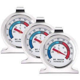 Termómetro para nevera, 3 unidades, termómetro para congelador, termómetro de acero inoxidable, para refrigerador, congelador, refrigerador           
