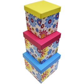ALEF Elegant Decorative Themed Nesting Gift Boxes -6 Boxes- Nesting Boxes Beautifully Themed and Decorated - Perfect for Gifts or Simple Decoration Around The House! (Floral Petals)