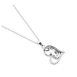 Healeved Heart Shaped Zircon Necklace for Mother's Day Durable Zircon Jewelry Lightweight Comfortable Daily Wear for Mum Grandma Elegant Pendant Accessory