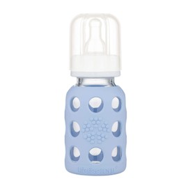 Lifefactory - Biberón de vidrio con pezón de etapa 1 y funda protectora de silicona, 4 onzas