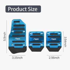 Mearo 2PCS Accelerator and Brake Pedal Set, Aluminum Alloy Non- Slip Automatic Transmission Pedal Covers Replacement Kit, Universal Car Accessories Fits Manual Transmission Car, Truck, SUV