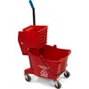 Carlisle FoodService Products 26-Quart Commercial Mop Bucket with Side-Press Wringer,