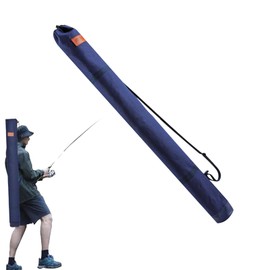 Doyime Rod Case, Fishing Rod Bag, Umbrella, Cover, Tackle Storage, Fishing Bag, Large Capacity, Shoulder Hanging, Portable, Foldable, Multifunctional, Foldable, Easy to Carry, Navy Blue, 47.2 x 5.9