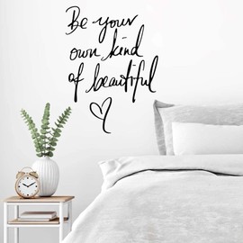 Be Your Own Kind of Beautiful Quotes Wall Stickers Vinyl Wall Decals, Inspirational Wall Art Stickers, Wall Quote Sayings Stickers Wall Decoration for Living Room Bedrooms Office Bathroom Girl Home