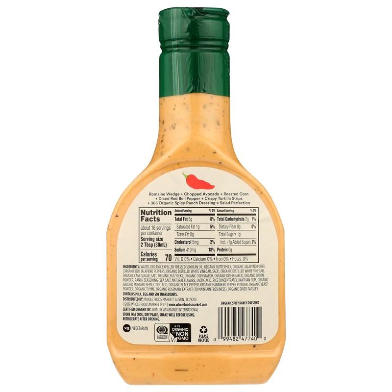 365 by Whole Foods Market, Organic Spicy Ranch Dressing, 16