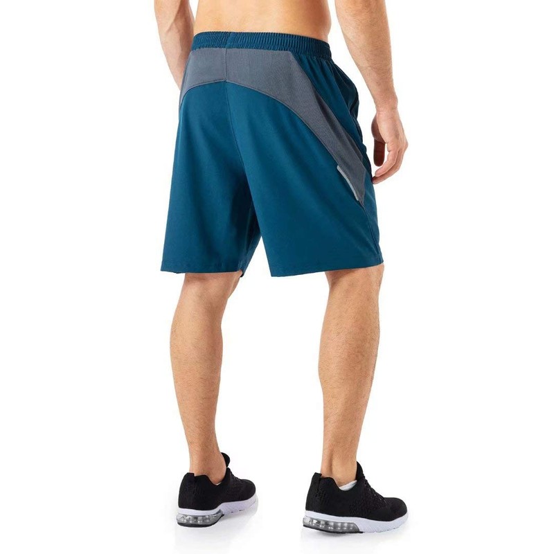 Men’s Sports Shorts, Quick-Drying, Lightweight, with Zip Pocket, peacock blue