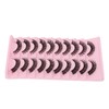 Pestañas Postizas, 10 Pares, Reutilizables, Suaves, 3D, Multicapa, Pestañas Postizas,