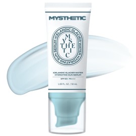 MYSTHETIC Icelandic Glacier Sun Serum - Ultra-Moisturizing, Makeup-Friendly SPF 50+ PA++++ Centella Sunscreen with Rice, Apple, Aloe & Jojoba Oil - 1.69 FL. OZ.