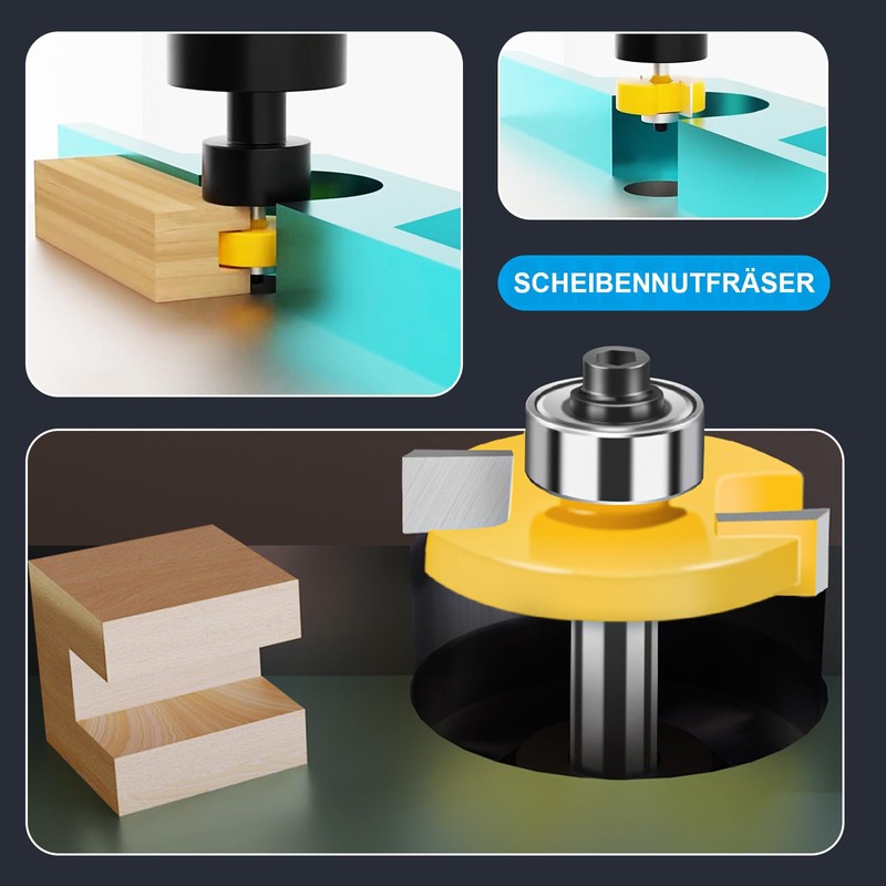 WOBLLMX 8 mm Shank Disc Groove Cutter, L10 mm 2-Tooth