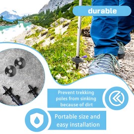 NTRUXZP Rubber Trekking Pole Tips, Replacement for Snow Shovel, Protection for Hiking Pole Tips, Snow Mud Baskets for Hiking Poles, Pack of 8 Snow Plates for Hiking Poles, Hiking Pole Basket