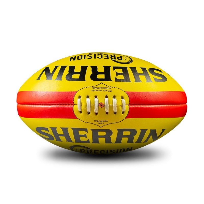 Sherrin Precision Leather Replica Football, Yellow, Size 4