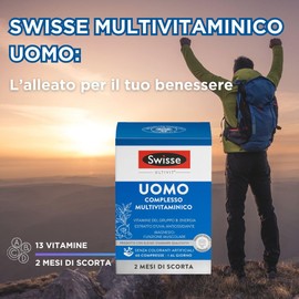 SWISSE Ultivit - Multivitaminico Uomo con Vitamina C D e Zinco per Supporto Sistema Immunitario Adulti, Integratori con Magnesio Biotina e Ferro per Metabolismo Energetico, Made in Italy, 60 Compresse