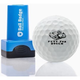 Ball Badge - Golf Ball Stamp, Self-Inking Golf Ball Stamper, Golf Ball Marker, Reusable Golf Ball Marking Tool to Identify Golf Balls, Reusable Ink Stamp for Golf Balls (Putt for Dough)