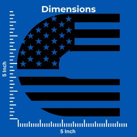 American Flag Vinyl Decal 5 X 5 inches Glossy Black Compatible with Cummins Diesel Trucks 1500 2500 3500 Window Bumper Sticker Door Toolbox Hood