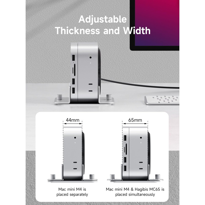 Hagibis Vertical Stand for Mac Mini M4, Aluminum Alloy Laptop