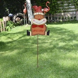 Aecipl Metal Christmas Garden Stake with LED Light Decorative Yard Sign Indoor Outdoor Xmas Welcome Stakes Winter Holiday Lawn Decor for Walkway Driveway Sidewalk Pathway Party Supplies (Reindeer)