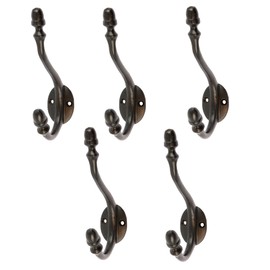 Hammer and Tongs - Antique Deco Hat & Coat Hook - W30mm x H135mm - Black - Pack of 5