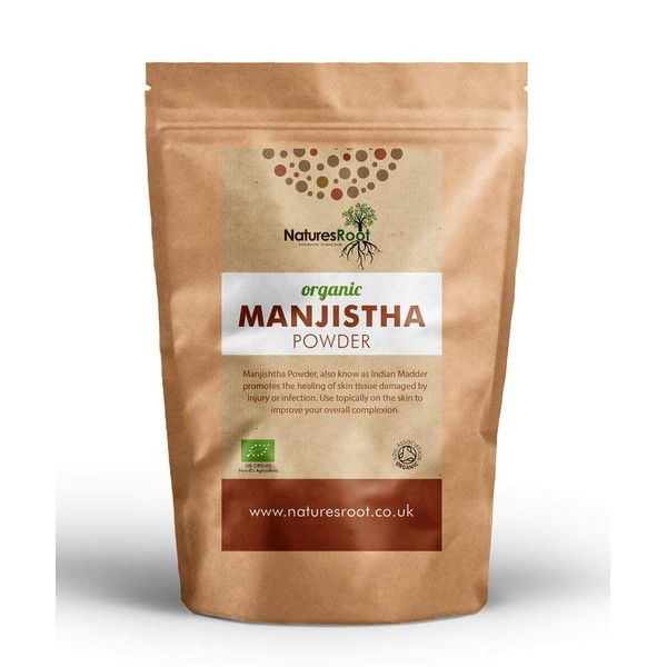 Natures Root Organic Manjistha Powder 125g – Organic Rubia Cordifolia - Promotes Healthy and Clear Skin – Ayurvedic Herbal Blood Purifier