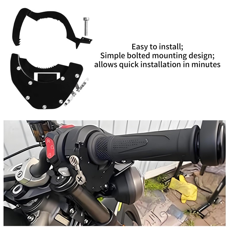 GIONAR Motorcycle Cruise Control Kits, Black Lock Assist Clamp, Rustproof