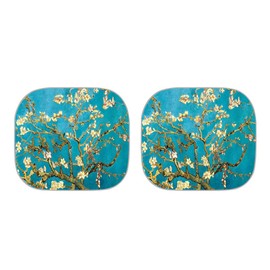 Dremagia Art Prints of Almond Blossom by Vincent Painting 2 Piece Car Windshield Sun Shade Auto Decoration Front Window Reflector Universal Fit SUV Van Truck Sedan