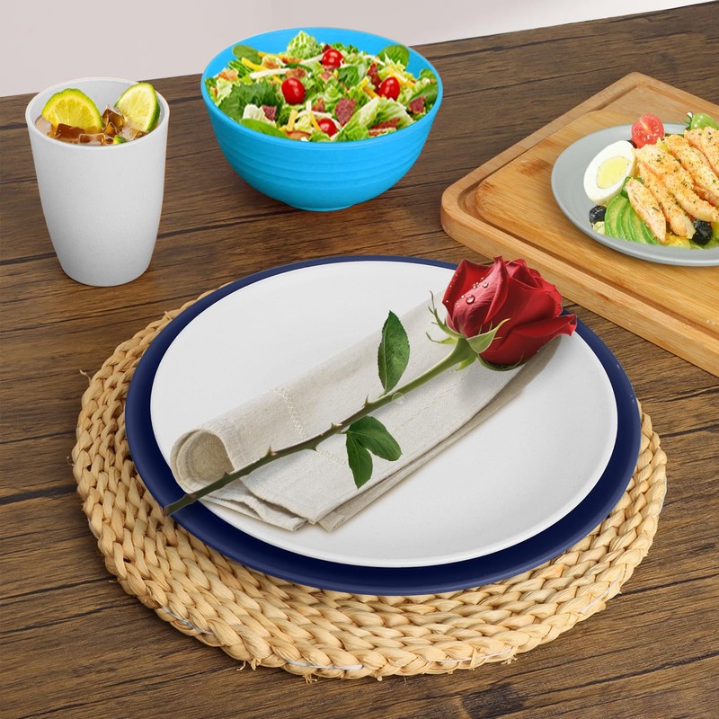 SINOGE 40 PCS Wheat Straw Dinnerware Sets | Service for