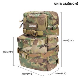 EXCELLENT ELITE SPANKER Tactical Small MOLLE Hydration Pack Water Bladder Carrier Pack for Tactical Vest Backpack Plate Carrier (Multicam-Nylon)