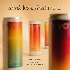 Hiyo Organic Social Tonic - Peach Mango, 12 Pack - N.A. Functional Seltzer, Sparkling Water Crafted with Organic Adaptogens, Nootropics & Botanicals