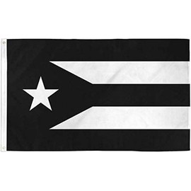 Puerto Rico Black Flag - 3x5ft Poly - Perfect for Homes, Events, parades, Protests, etc! (Black)