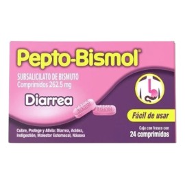 Pepto Bismol Comprimido 262,5 Mg, 24 Comprimidos